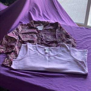 NWT Croft & Barrow Blouse & SAGHARBOR Tank Top